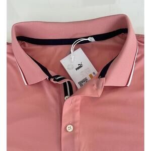 $70 Puma Mens MATTR Elevated Solid Golf Polo Pink/Rose #630059-04 Size XL
